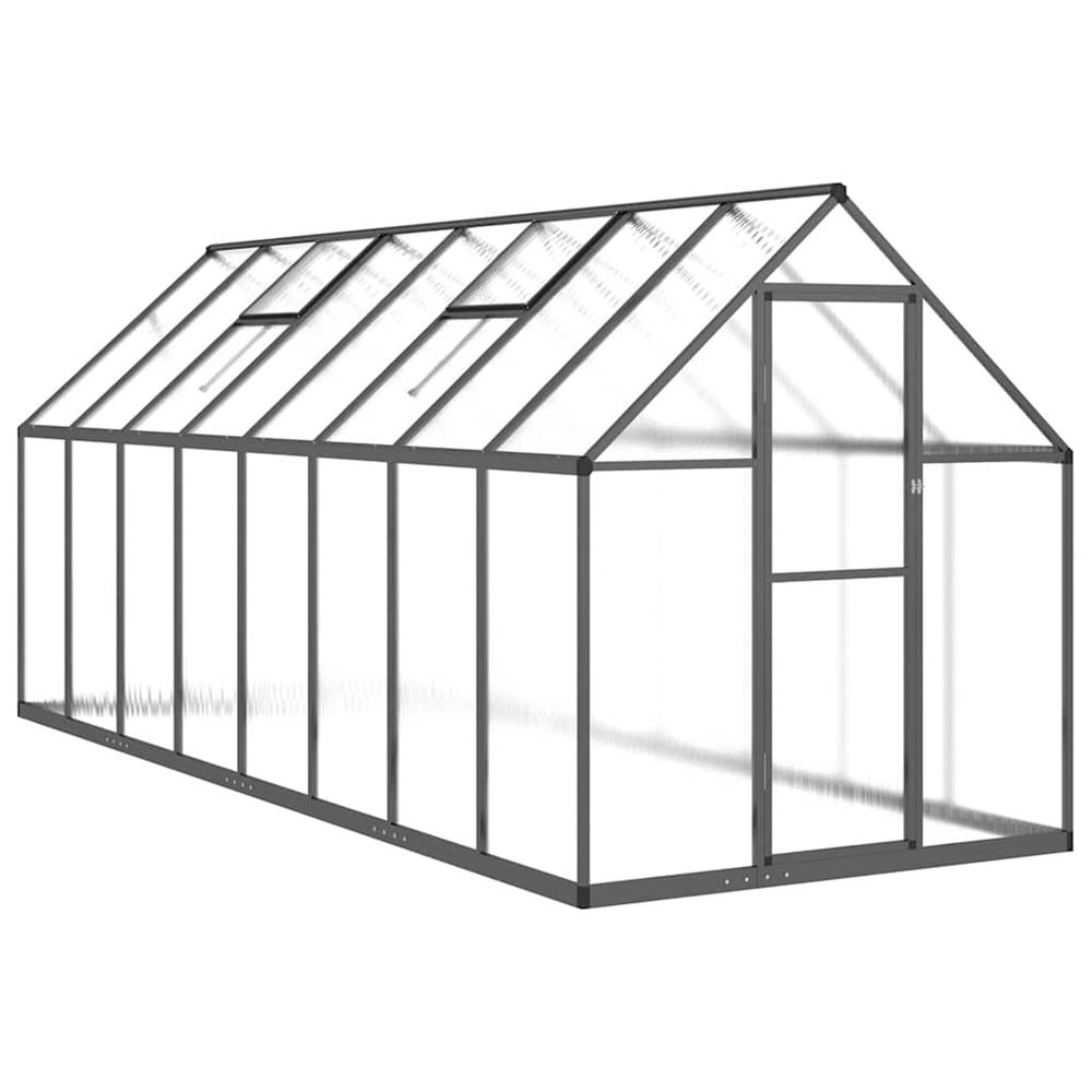 Serre avec cadre de base anthracite 445x169x195 cm aluminium