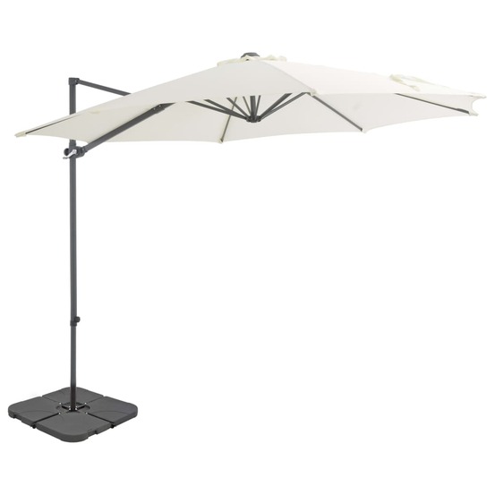 Parasol de jardin avec base portable sable
