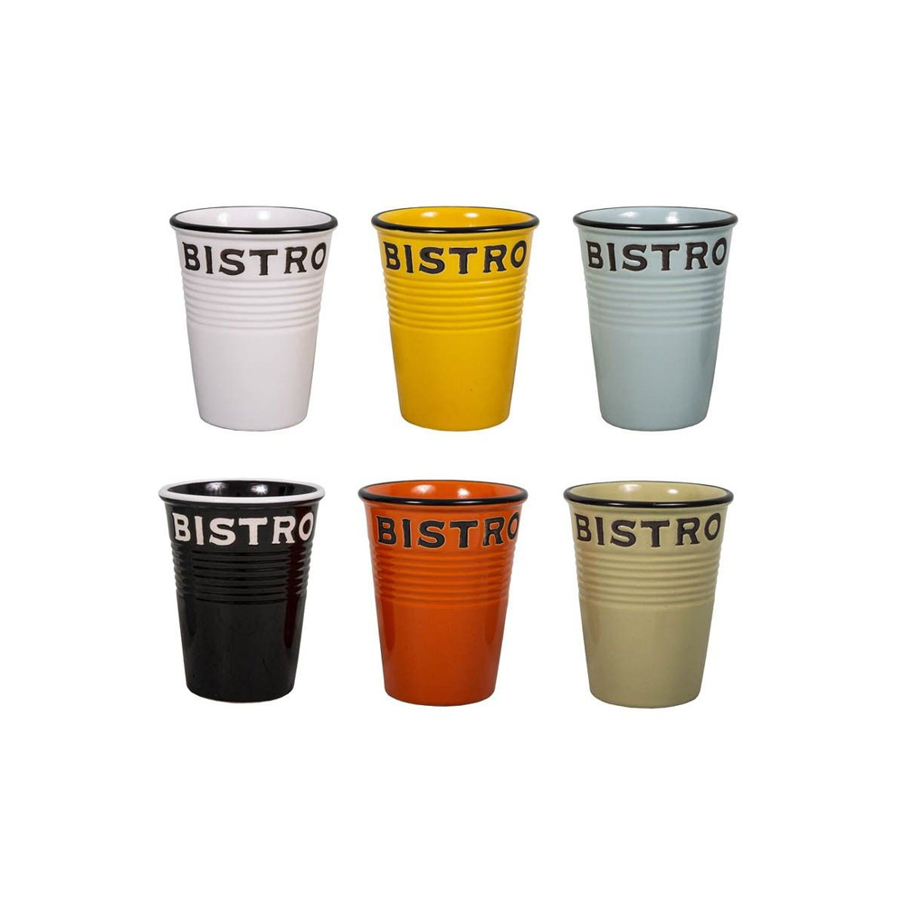 Gobelets colorés brasserie bistrot (lot de 6)