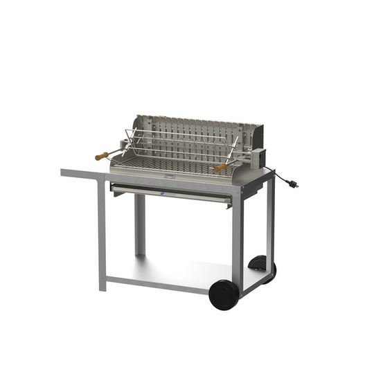 Barbecue avec chariot en inox irissarry, grille en inox de 78 x 32 cm