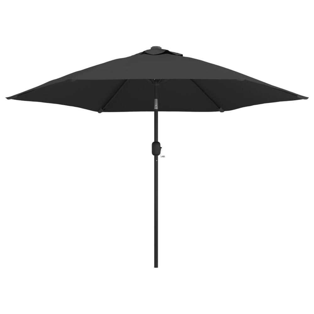 Parasol d'extérieur avec led et mât en acier 300 cm anthracite