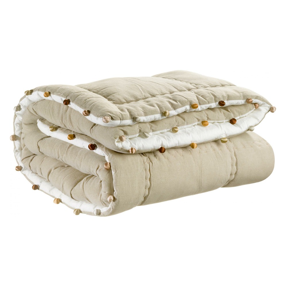 Édredon uni gastounet sienne 160 x 160 cm