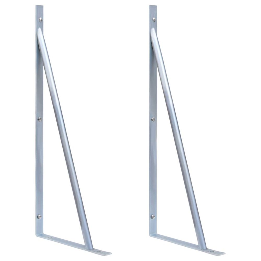 Supports pour poteau de clôture 2 pcs acier galvanisé