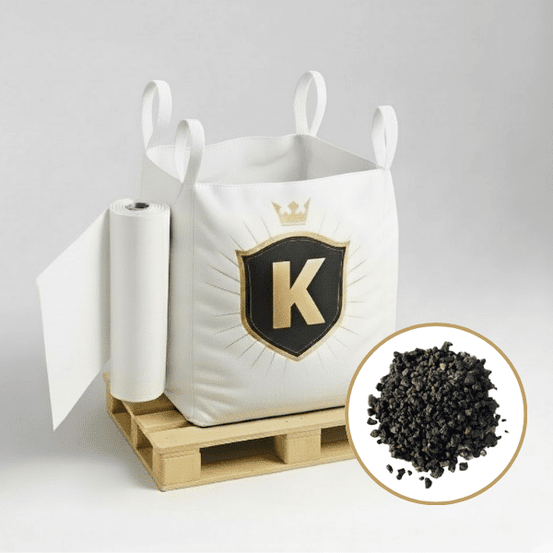 Kit pouzzolane concassée noire 10/20mm + géotextile = 1 big bag pouzzolane concassée noire 10/20mm + 1 géotextile 25m2