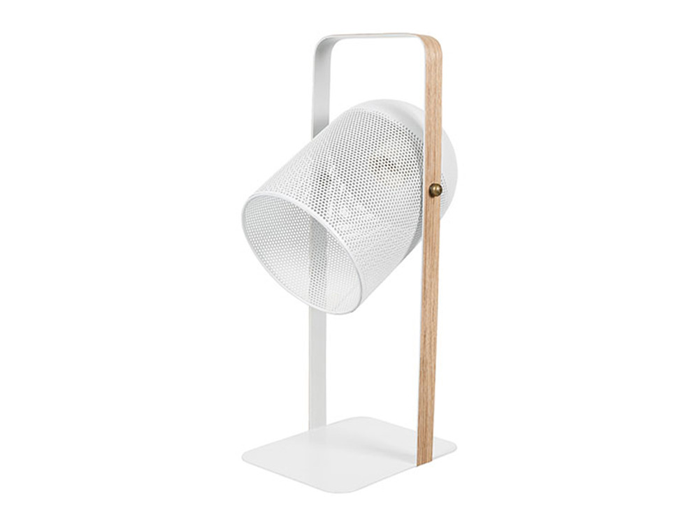 Lampe spot avec anse en métal blanche