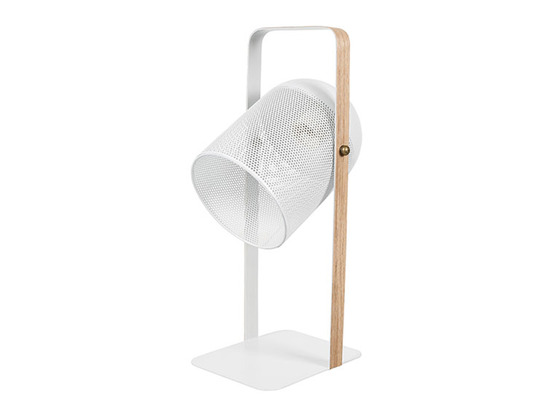 Lampe spot avec anse en métal blanche