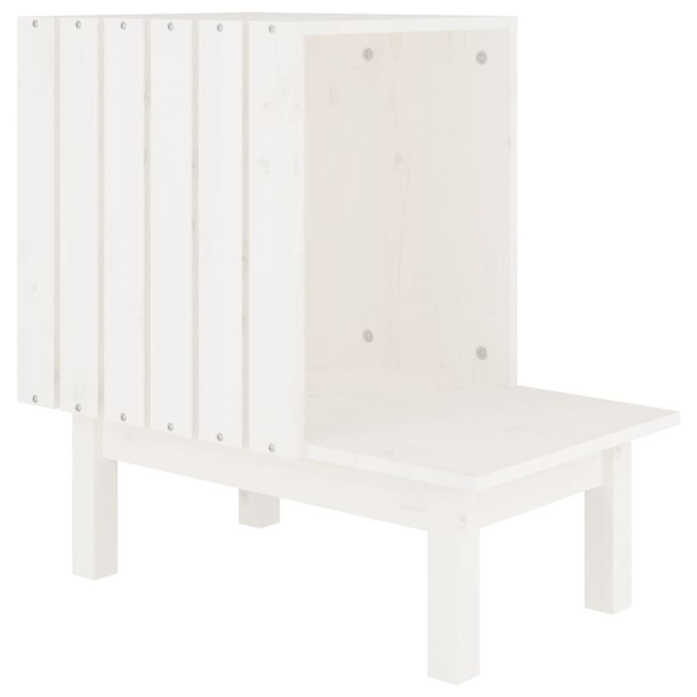 Maison pour chat blanc 60x36x60 cm bois de pin massif