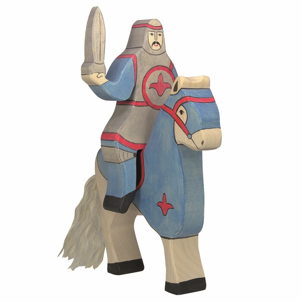 Figurine chevalier bleu avec épée