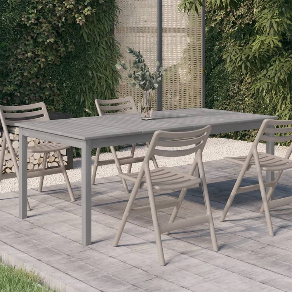 Table de jardin gris 200x100x75 cm bois d'acacia solide