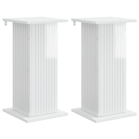 Support de plante 2 pc blanc brillant 30,5 x 30 x 60,5 cm