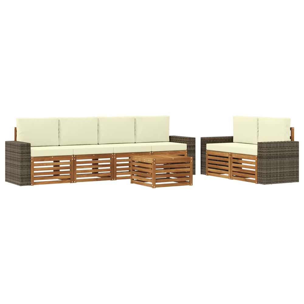 Ensemble de canapés d'extérieur 7 pc naturel et crème