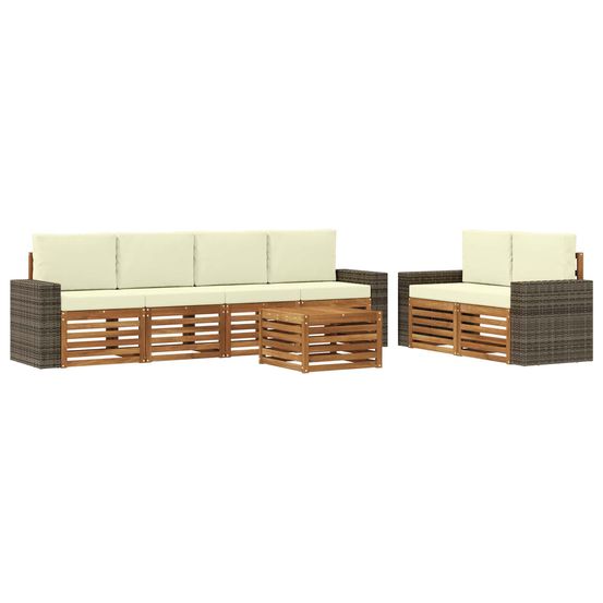 Ensemble de canapés d'extérieur 7 pc naturel et crème