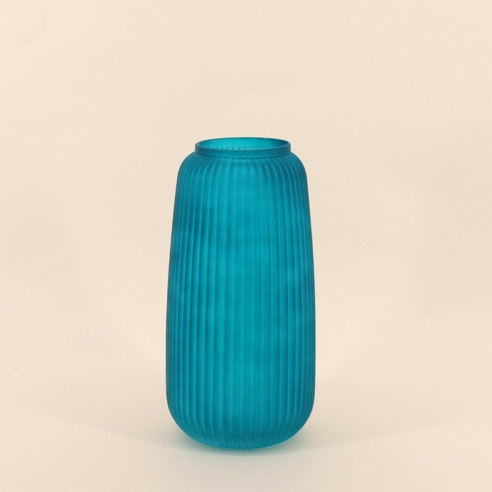 Vase en verre strié 30x15cm, tanis