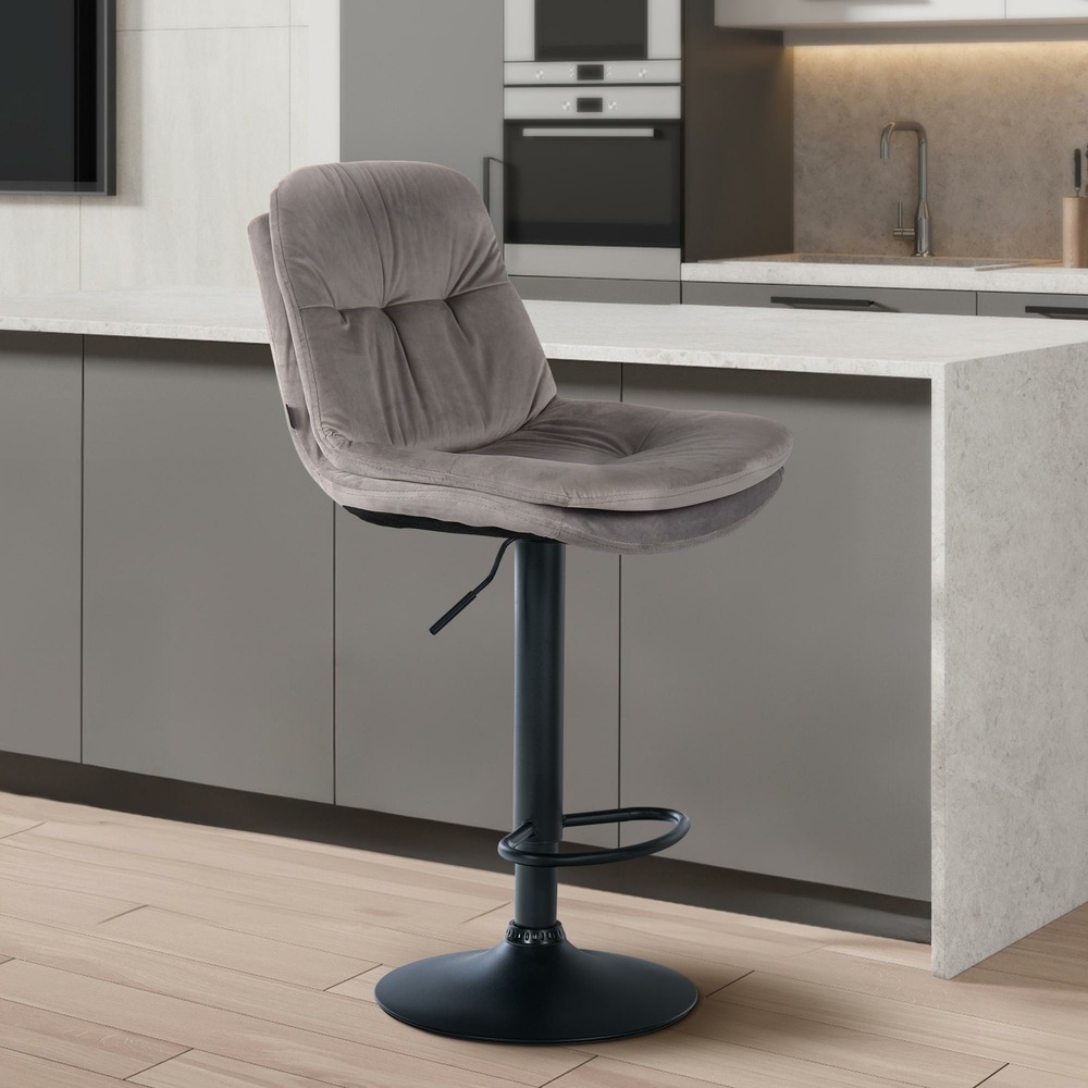 Tabouret de bar laurel velours noir