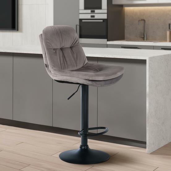 Tabouret de bar laurel velours noir