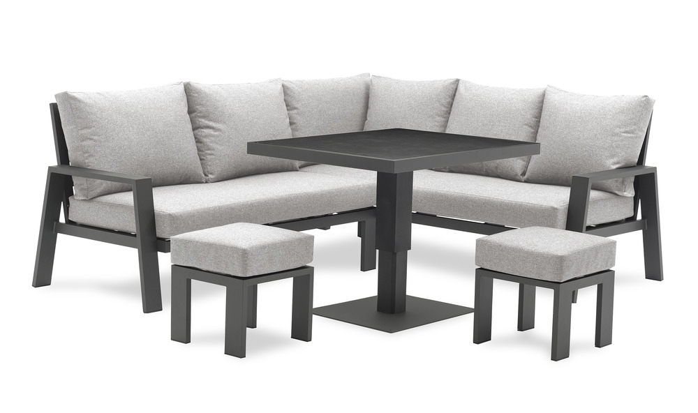 Ensemble repas ibiza en aluminium anthracite