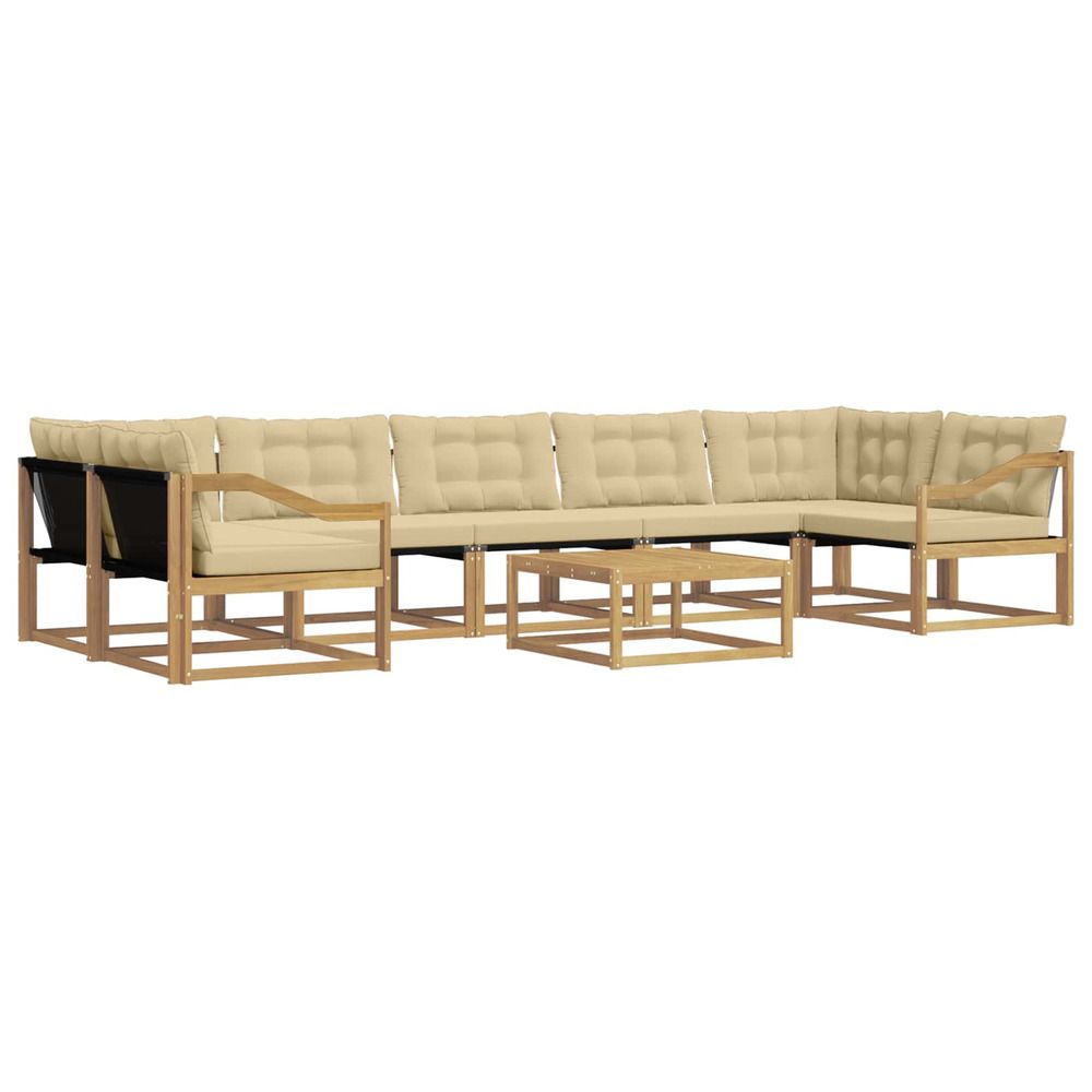 Ensemble de canapés d'extérieur 8 pc blanc et beige
