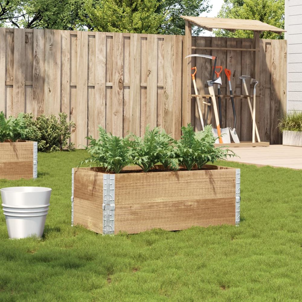 Carré potager surélevé bois de pin brut modulable pour jardin 100x50x41 cm naturel