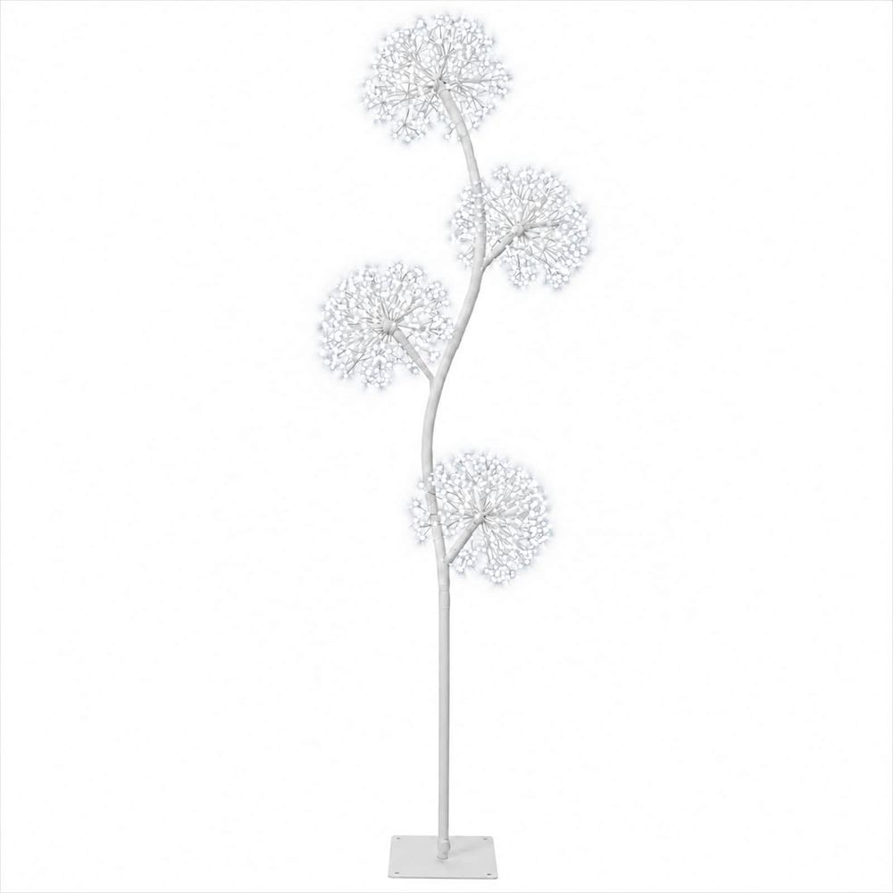 Sapin de noël à led en forme de s blanc 18 x 18 x 150 cm acier