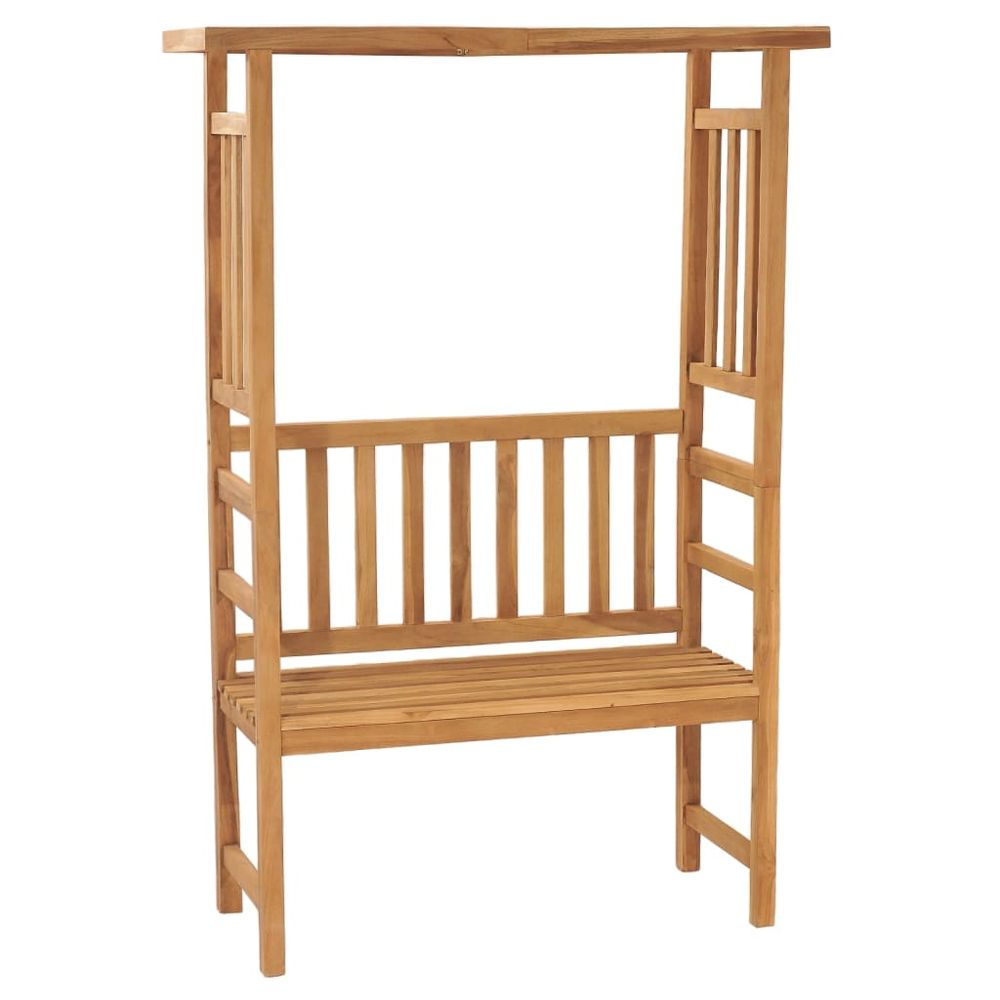 Banc de jardin meuble de patio d'extérieur terrasse avec pergola 115 cm bois de teck solide
