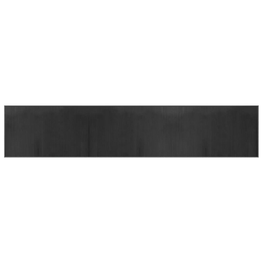 Tapis rectangulaire gris 60x300 cm bambou