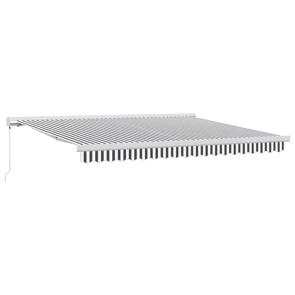 Auvent rétractable anthracite et blanc 4x3 m tissu et aluminium