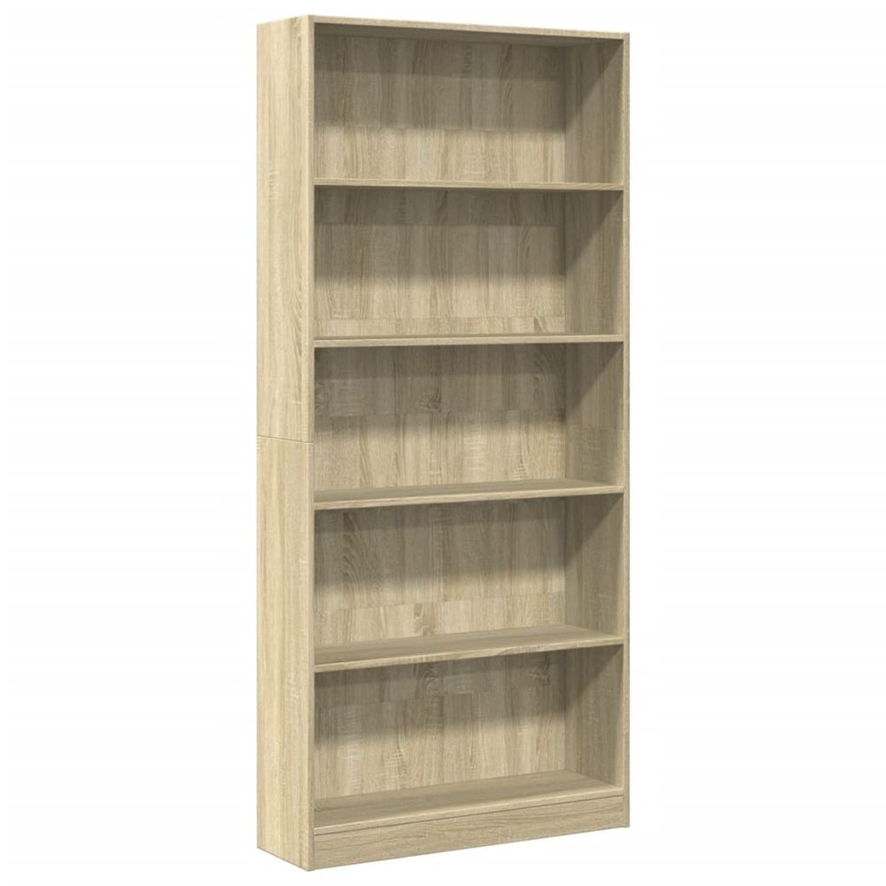 Bibliothèque chêne sonoma 80x24x176 cm bois d'ingénierie