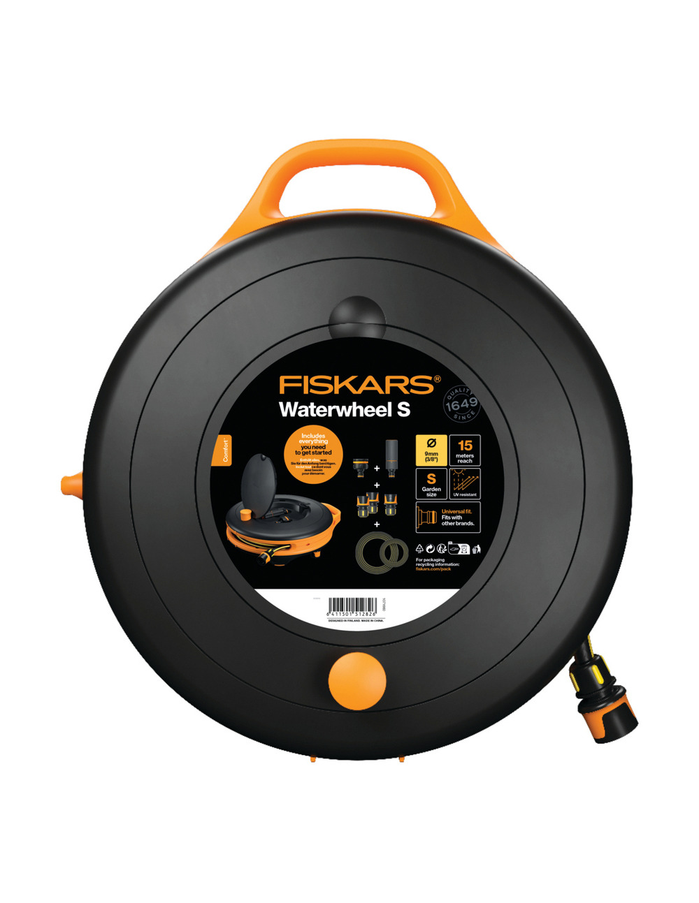 Dévidoir s avec tuyau 15m + 1.5m - 9mm - fiskars