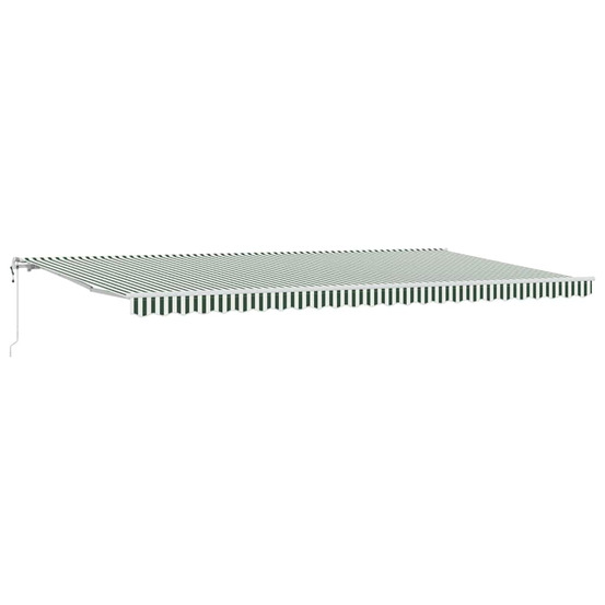 Auvent rétractable 600 × 350 cm vert et blanc