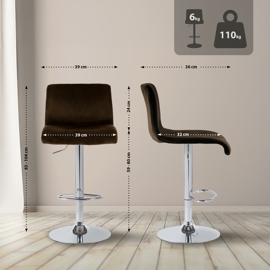 Tabouret de bar hoover velours c