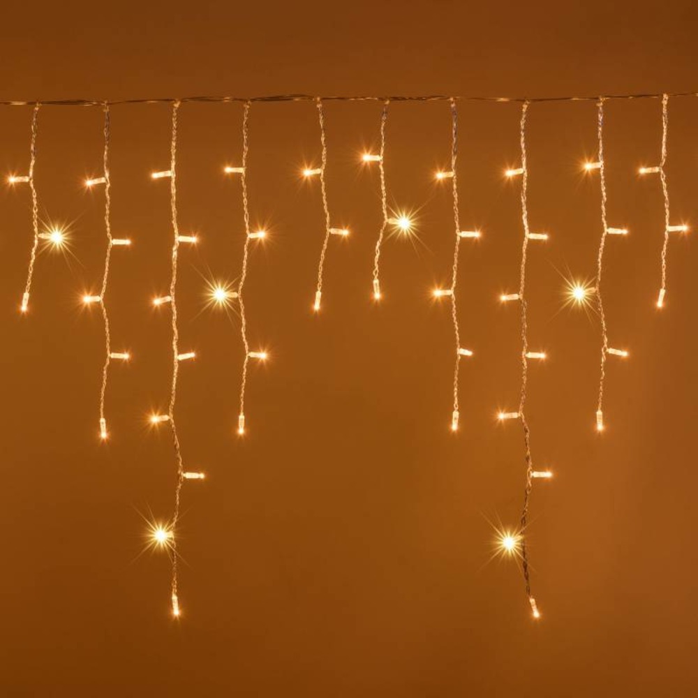 Guirlande stalactite 3m h90cm 120maxiled blanc chaud scintillant câble transparent raccordable professionnel 24v lotti