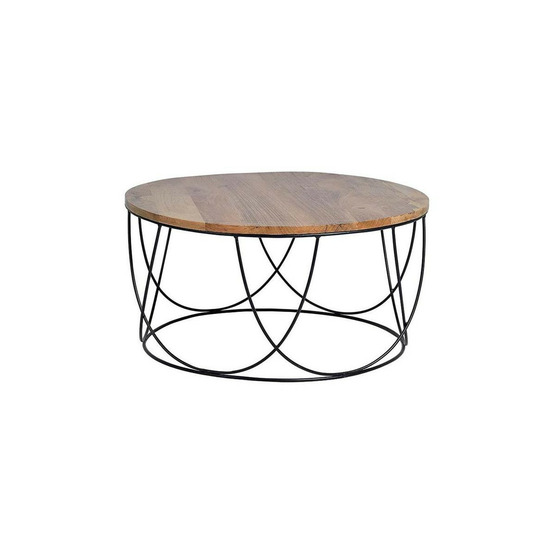 Table basse bois-métal marron - décoration d'autrefois