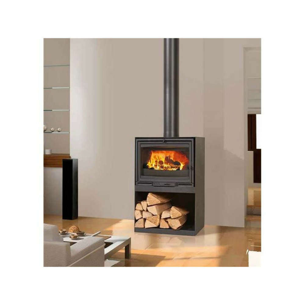 411104000053k-poêle à bois clairvoy 7kw peint noir godin - 411104kanth