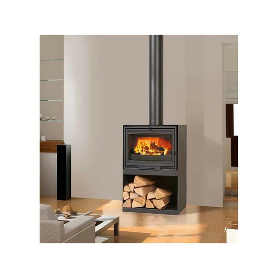 411104000053k-poêle à bois clairvoy 7kw peint noir godin - 411104kanth