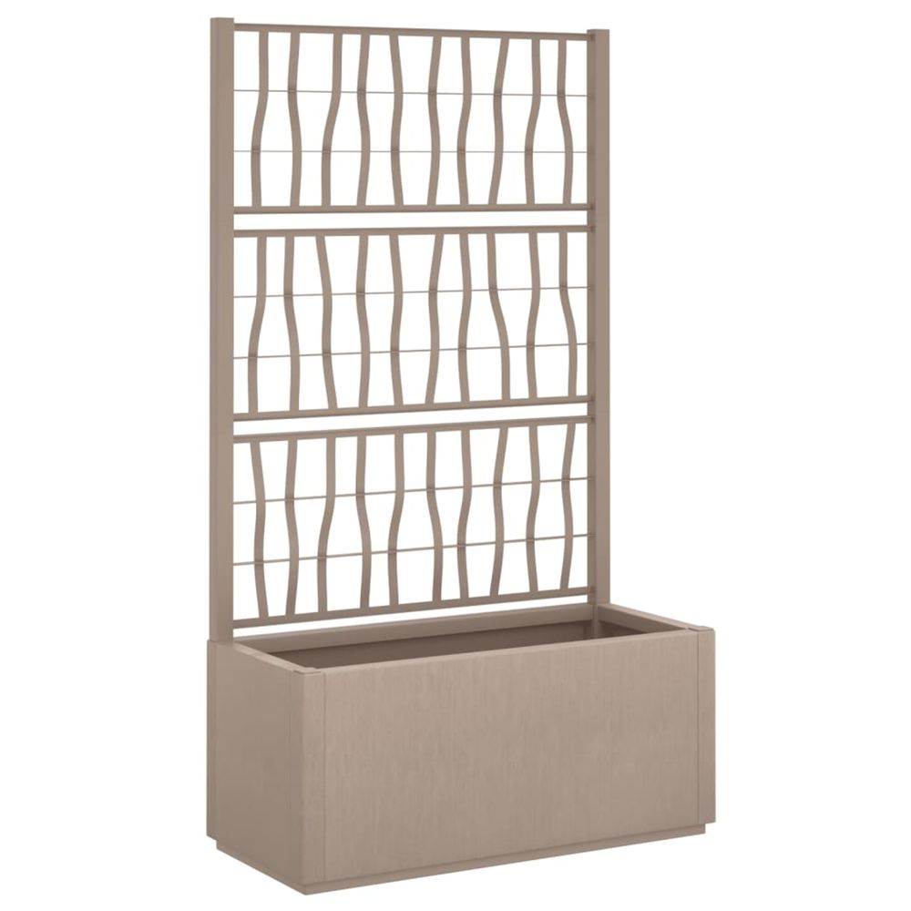 Jardinière d'extérieur avec treillis marron clair 80x36x140 cm pp