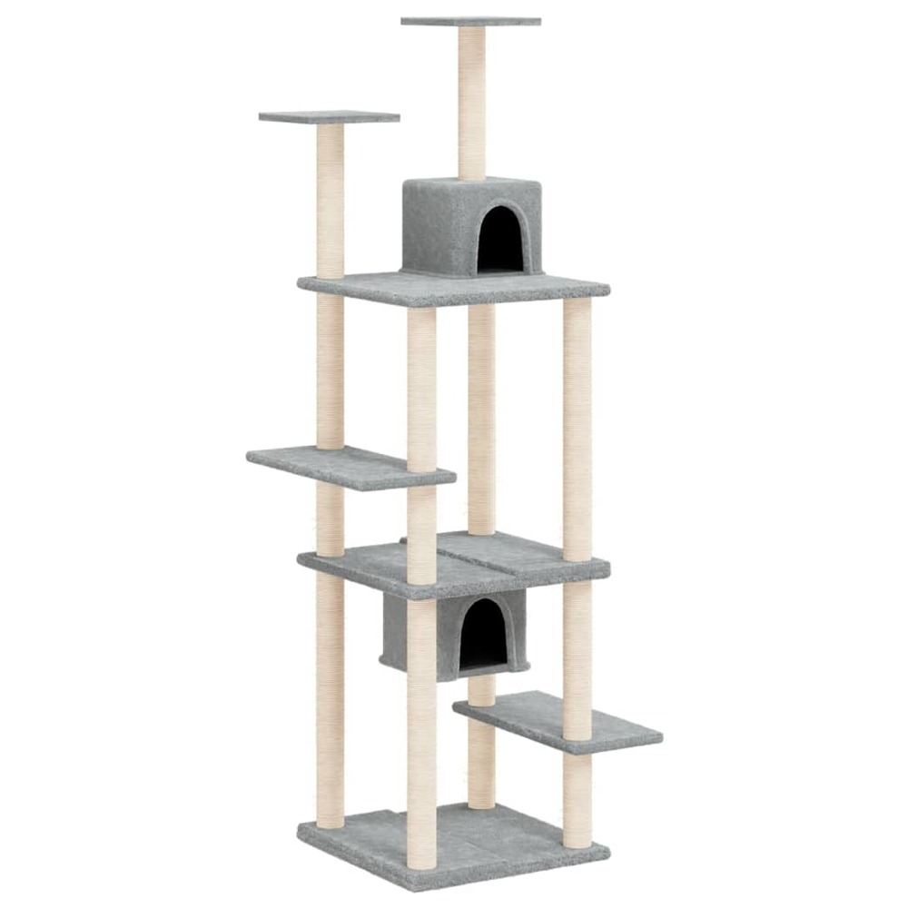 Arbre à chat avec griffoirs en sisal gris clair 176 cm