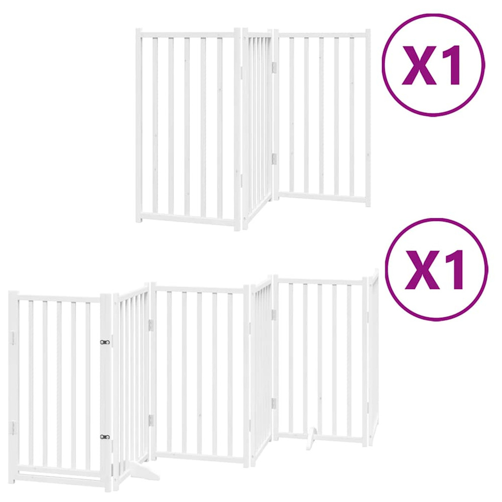 Barrière pour chien porte pliable 9panneaux blanc bois peuplier