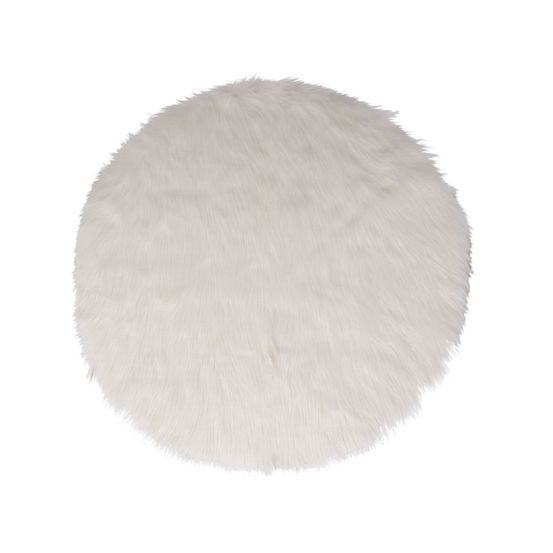 Déco de noël tapis pour pied de sapin en fourrure blanche d 90 cm