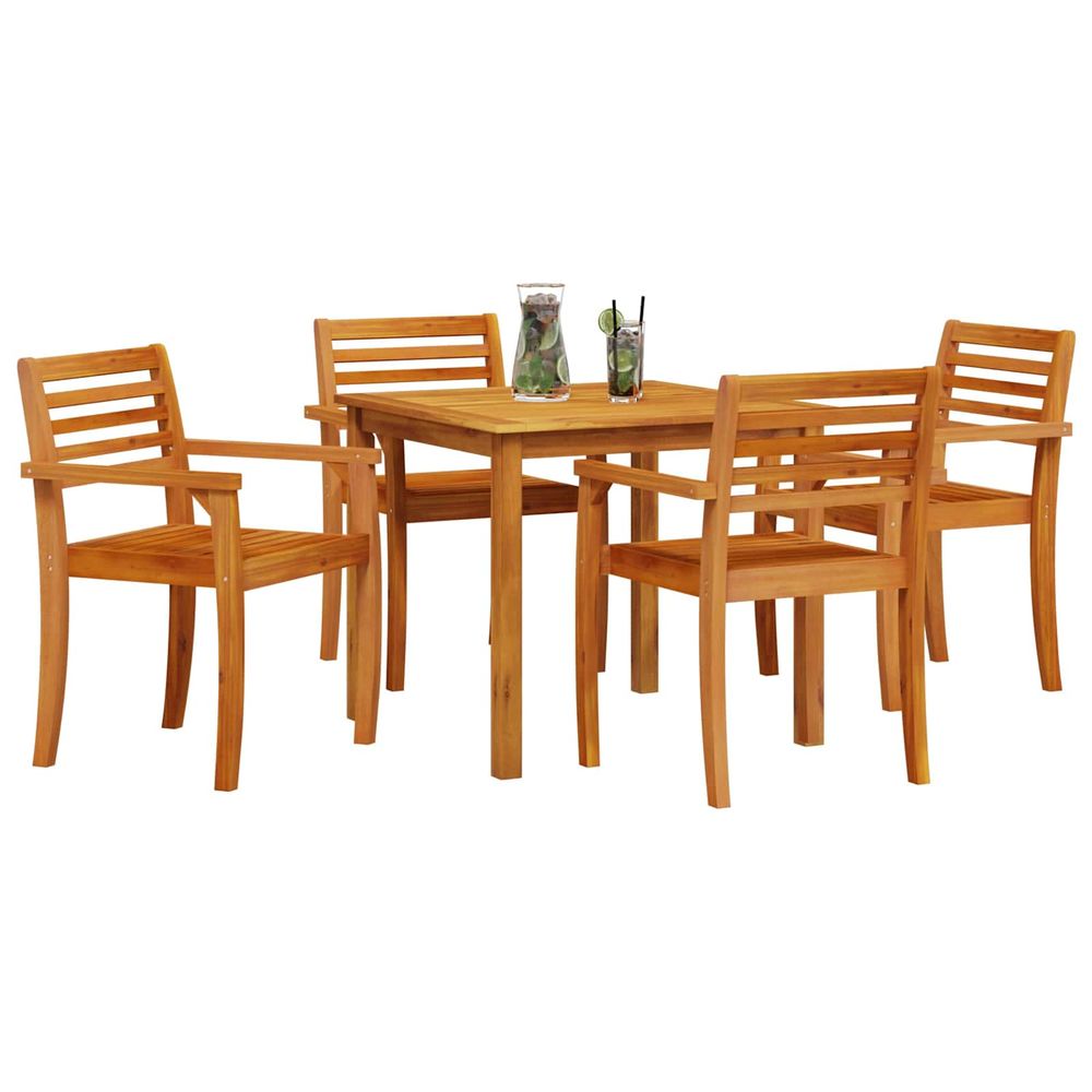 Ensemble de salle à manger pour jardin 5 pc marron