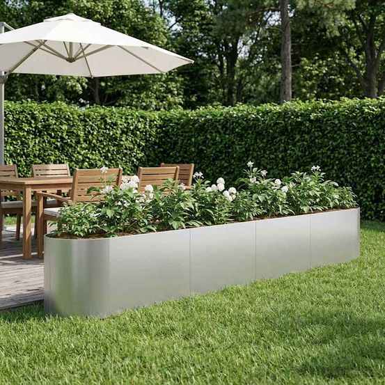 Carré potager surélevé acier jardin urbain fond ouvert 380x40x40cm galvanisé