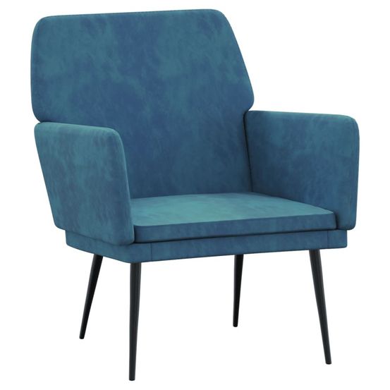 Fauteuil bleu 62x79x79 cm velours