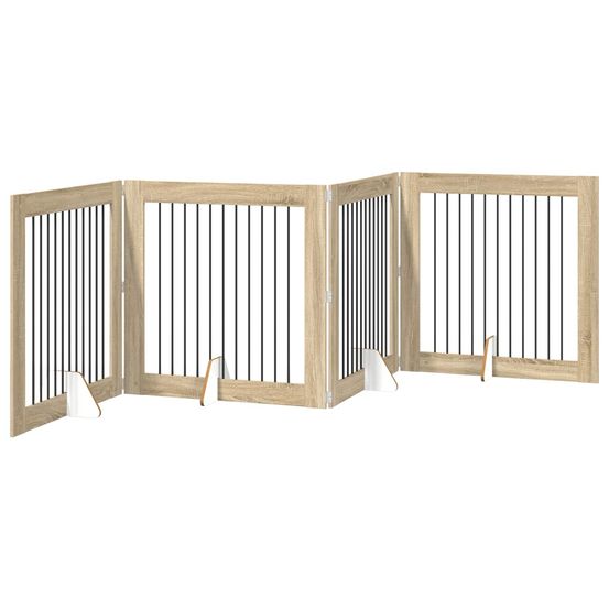 Porte de chien pliable avec supports 4 pc chêne sonoma 401 cm