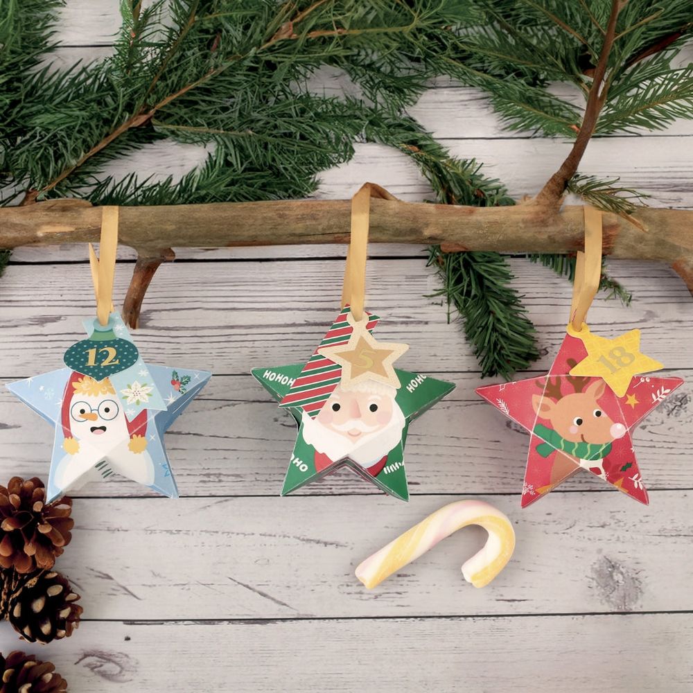 Kit pour faire son propre calendrier de l'avent - boîtes étoiles