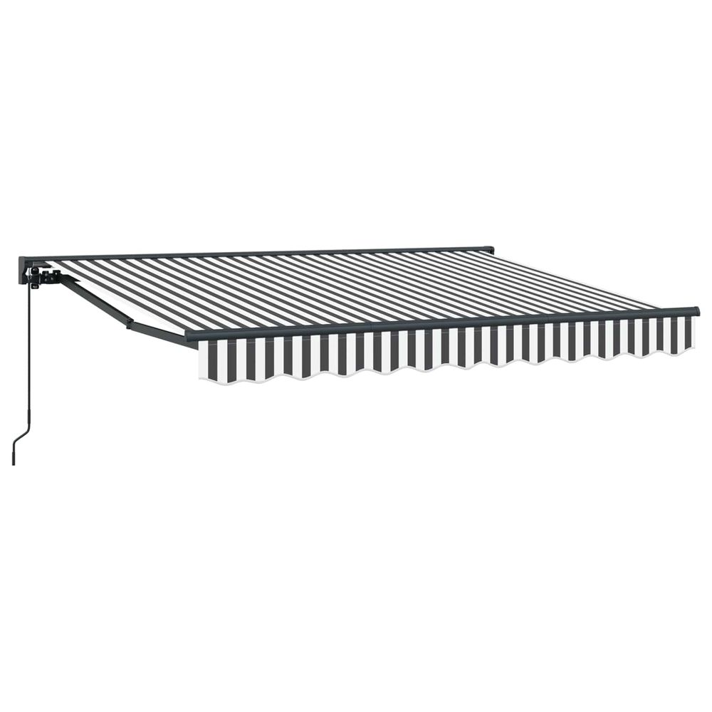 Auvent rétractable manuel anthracite et blanc 3,5 x 2 m