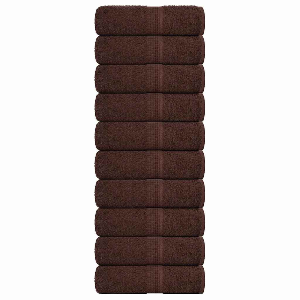 Serviettes de toilette frogn 10 pièces marron 30x30 cm 360 g/m²