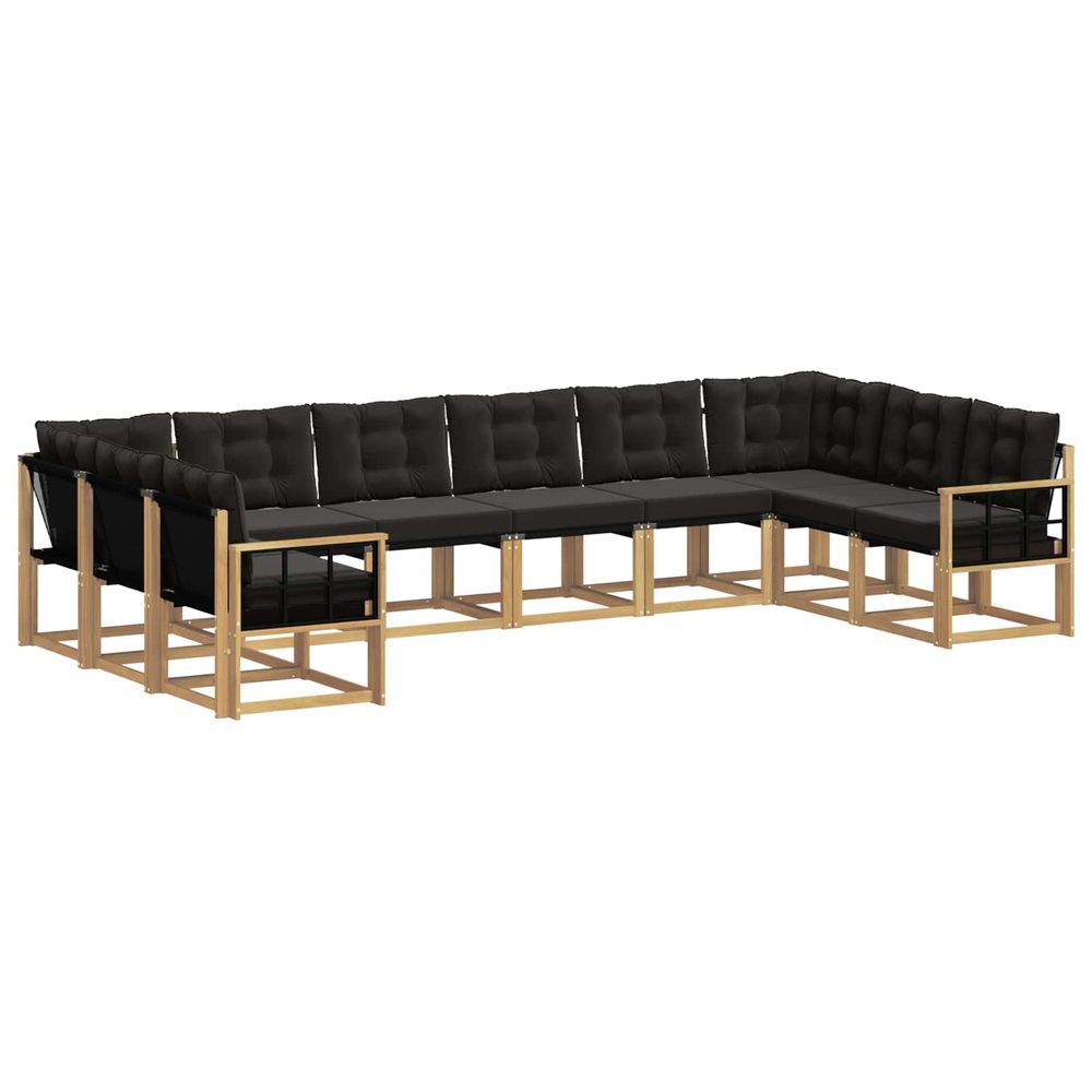 Ensemble de canapés d'extérieur 10 pc blanc et noir