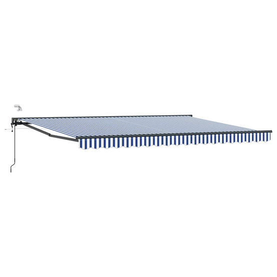 Auvent rétractable électrique bleu, blanc, anthracite 4,5 × 3 m