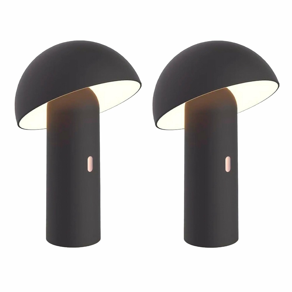 2 lampes de table sans fil tod noir h28cm