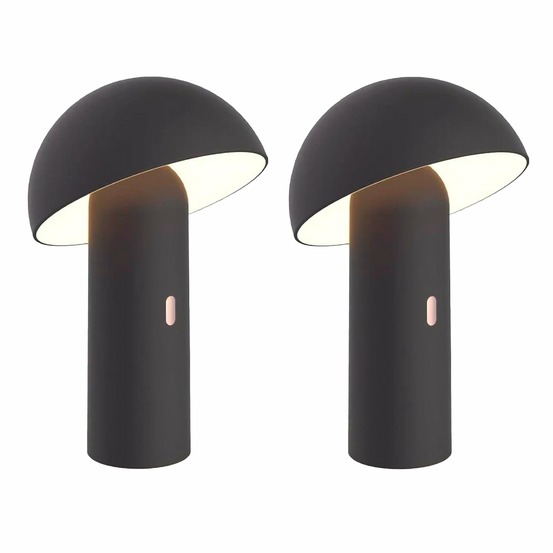 2 lampes de table sans fil tod noir h28cm
