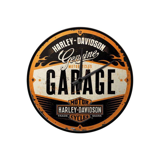 Horloge hublot en verre et métal pub 31 cm harley davidson garage